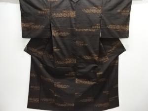 ヱ霞に花更紗模様織出し手織り紬着物